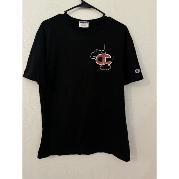 Champion T-shirt Mountain Men Size Medium Volcano Black Graphic Print EUC M - Picture 2 of 5